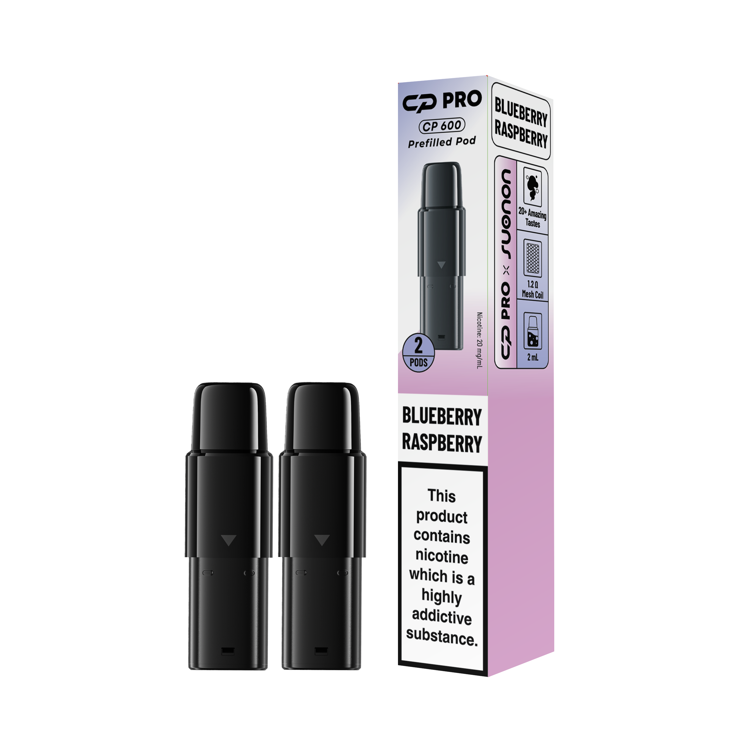 Blueberry Raspberry Prefilled CP600 Pods – Caja de 10
