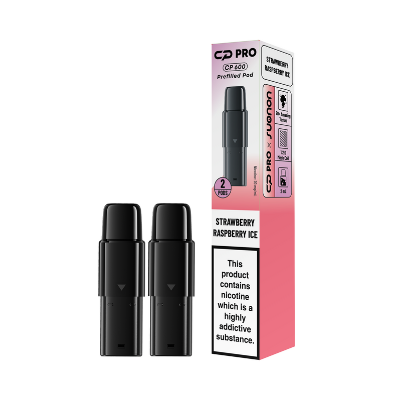 Strawberry Raspberry Ice Prefilled CP600 Pods – Caja de 10